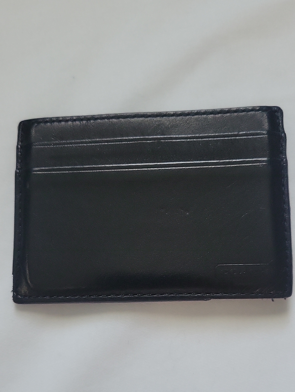 Coach Black Leather Card Sleeve Wallet